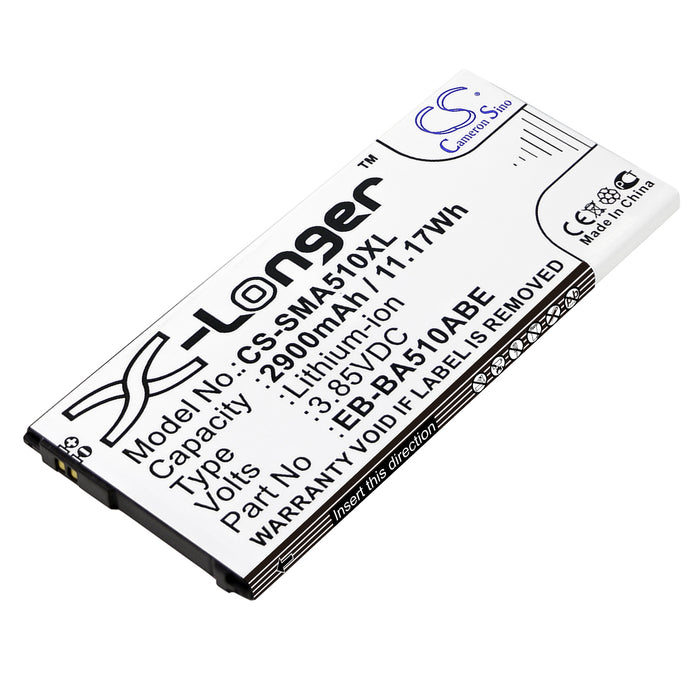 CS-SMA510XL : Battery for Samsung Galaxy A5 2016 Duos, SM-A510Y/DS, SM-A510F and others - Replaces Samsung EB-BA510ABE, GH43-04563A