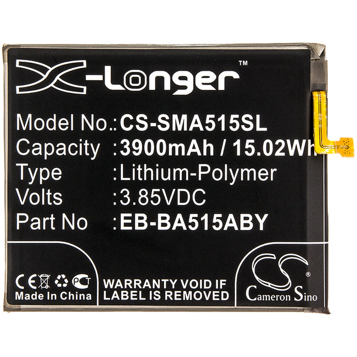 CS-SMA515SL : Battery for Samsung Galaxy A51 2019, SM-A515F/N, SM-A515F/DST and others - Replaces Samsung EB-BA515ABY, EB-BA515ABE