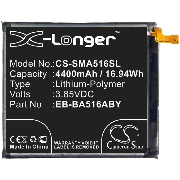 CS-SMA516SL : Battery for Samsung Galaxy A51 5G, SM-A516D, SC-54A and others - Replaces Samsung EB-BA516ABY, GH82-22889A