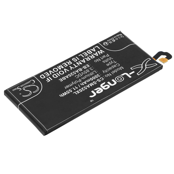 CS-SMA520XL : Battery for Samsung Galaxy A5 2017, SM-A520S, SM-A520F/DS and others - Replaces Samsung EB-BA520ABE, GH43-04680A