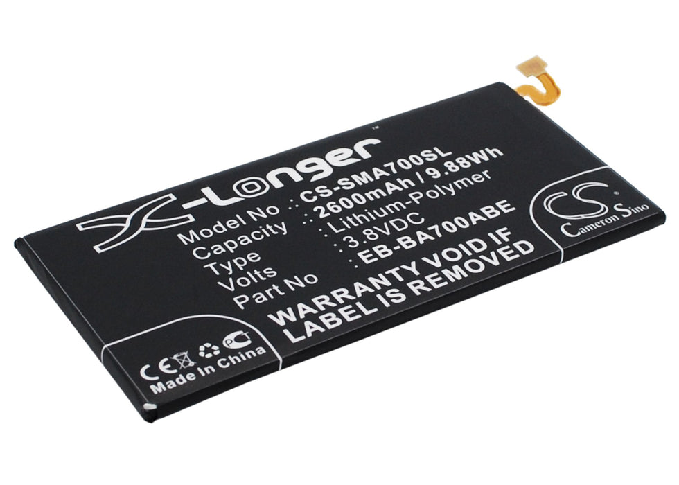 CS-SMA700SL : Battery for Samsung Galaxy A7, SM-A700F, SM-A700FD and others - Replaces Samsung EB-BA700ABE, GH43-04340A