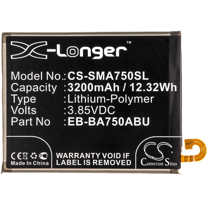 CS-SMA750SL : Battery for Samsung Galaxy A7 2018, SM-A750F/DS, SM-A750FN/DS and others - Replaces Samsung EB-BA750ABU, GH82-18027A, EB-BA750ABE