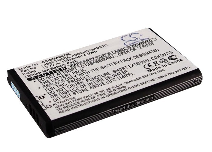 CS-SMA847SL : Battery for Samsung SGH-A847, Rugby II, Rugby II A847 and others - Replaces Samsung AB663450BA, AB663450BABSTD