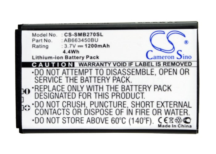 CS-SMB270SL : Battery for Samsung GT-B2700, B2700 - Replaces Samsung AB663450BU