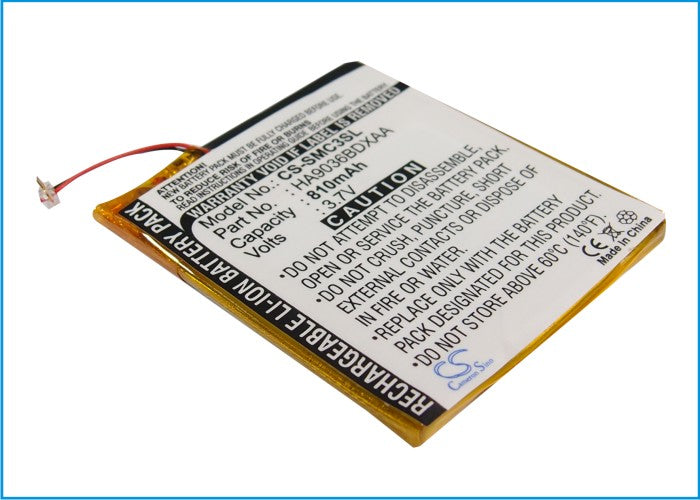 CS-SMC3SL : Battery for Samsung YP-CP3, YP-CP3AB/XSH (4G), YP-CP3AB/XSH (8G) and others - Replaces Samsung HA9036BDXAA