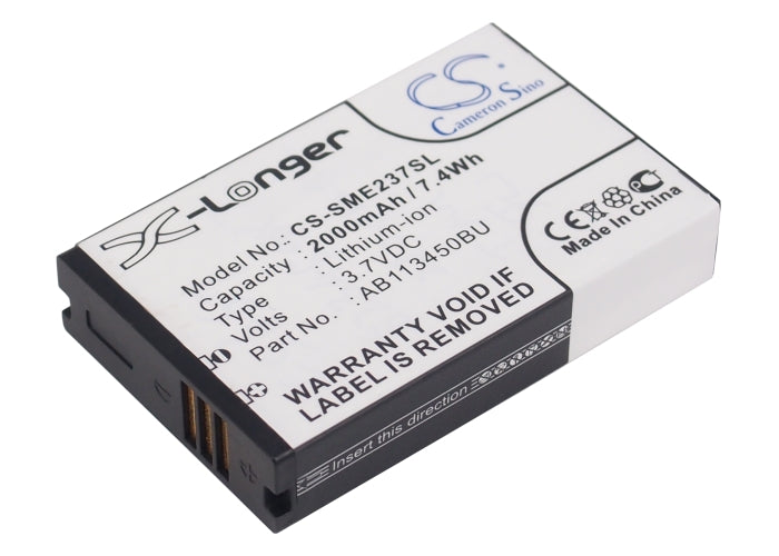 CS-SME237SL : Battery for Samsung GT-E2370, E2370 Solid, Xcover E2370 - Replaces Samsung AB113450BU, AB113450BUCSTD