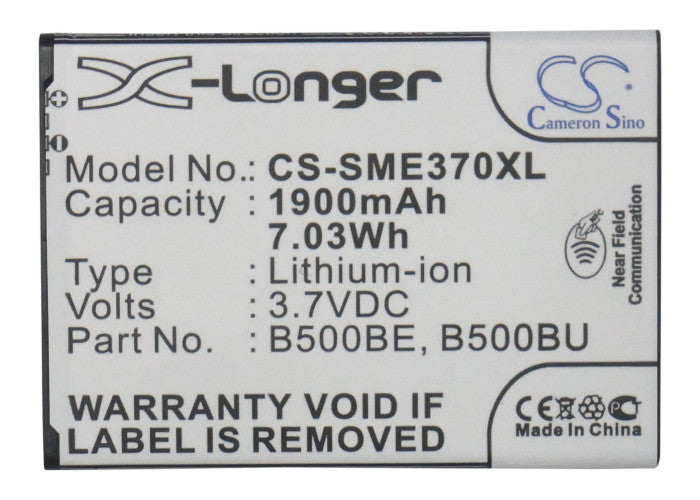 CS-SME370XL : Battery for Samsung GT-i9190, Galaxy S4 Mini, GT-i9195 and others - Replaces Samsung B500BE, B500AE, B500BU and others