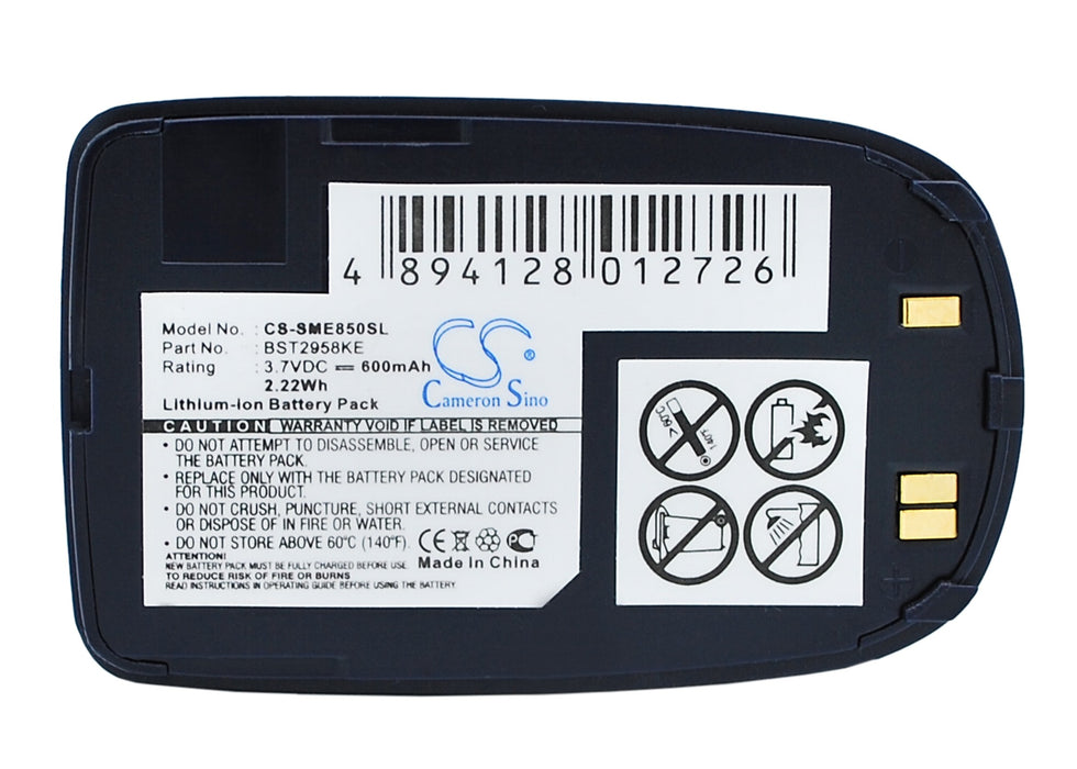CS-SME850SL : Battery for Samsung SGH-E850 - Replaces Samsung BST2958KE, BST2958KE (IND/B)