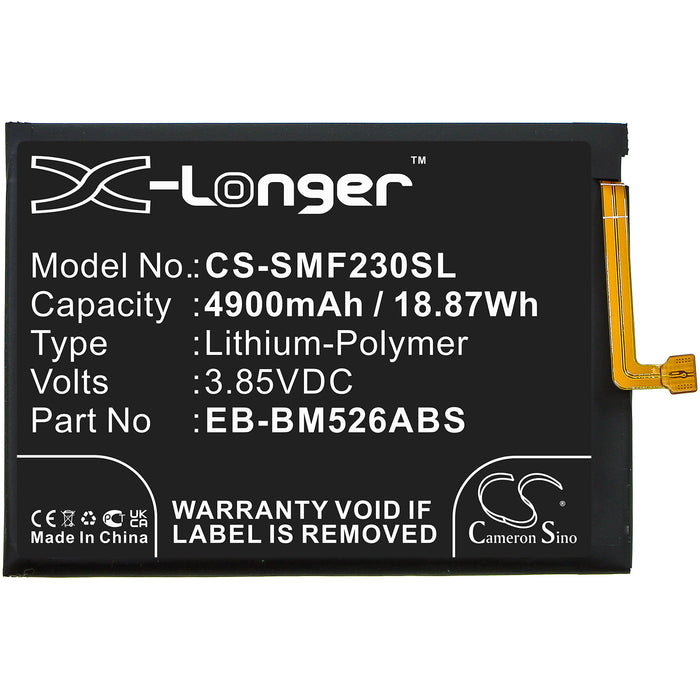 CS-SMF230SL : Battery for Samsung Galaxy M23 5G, Galaxy F23 5G, SM-A235F and others - Replaces Samsung EB-BM526ABS