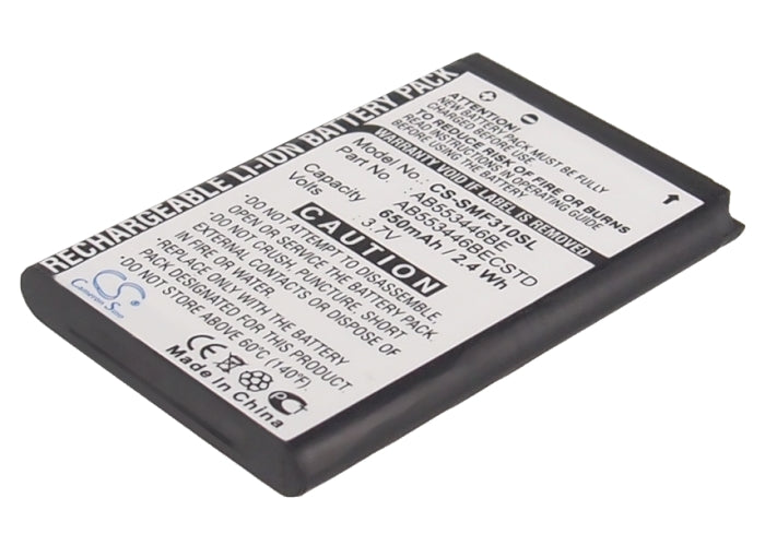 CS-SMF310SL : Battery for Samsung SGH-F318, GT-B2100, GT-B2100 Solid Extreme and others - Replaces Samsung AB553446BE, AB553446BECSTD