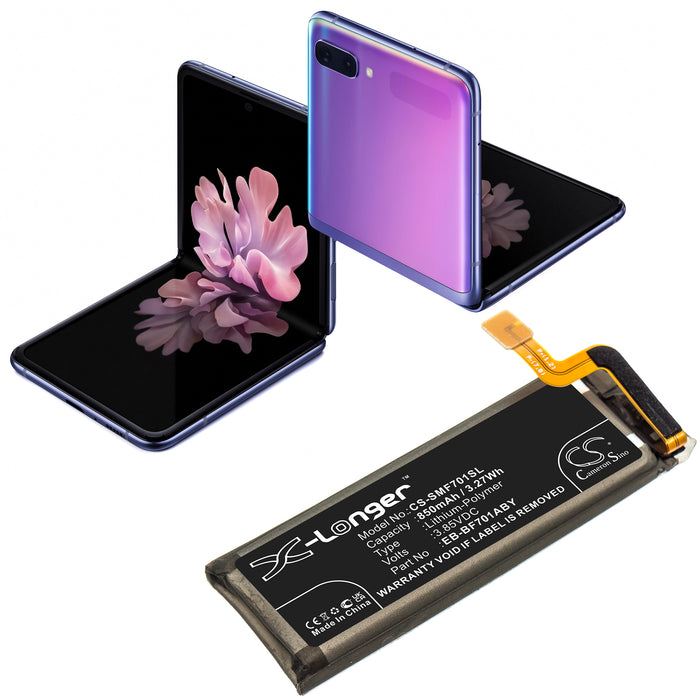 CS-SMF701SL : Battery for Samsung Galaxy Z Flip, SM-F7000, SM-F700W/DS and others - Replaces Samsung EB-BF701ABY