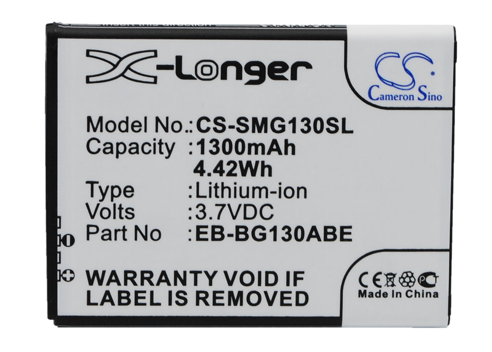 CS-SMG130SL : Battery for Samsung SM-G130, SM-G130E, SM-G130H and others - Replaces Samsung EB-BG130ABE, EB-BG130BBE