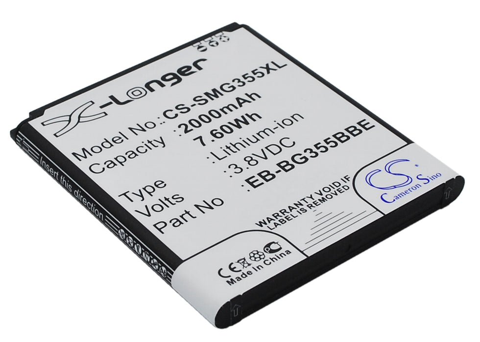 CS-SMG355XL : Battery for Samsung SM-G355, SM-G355H, Galaxy Core 2 and others - Replaces Samsung EB-BG355BBE