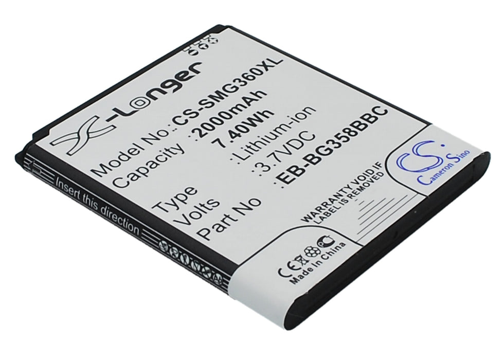 CS-SMG360XL : Battery for Samsung SM-G3588, SM-G3588V, SM-G3588D and others - Replaces Samsung EB-BG358BBC, EB-BG358BBE