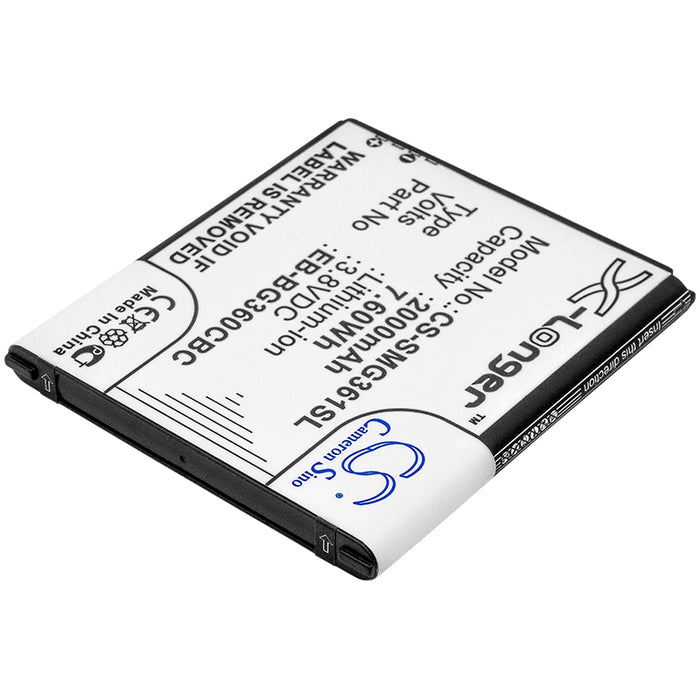 CS-SMG361SL : Battery for Samsung Galaxy J2, Galaxy J2 Duos, SM-J200H/DS and others - Replaces Samsung EB-BG360CBC, EB-BG360CBE, EB-BG360BBE and others