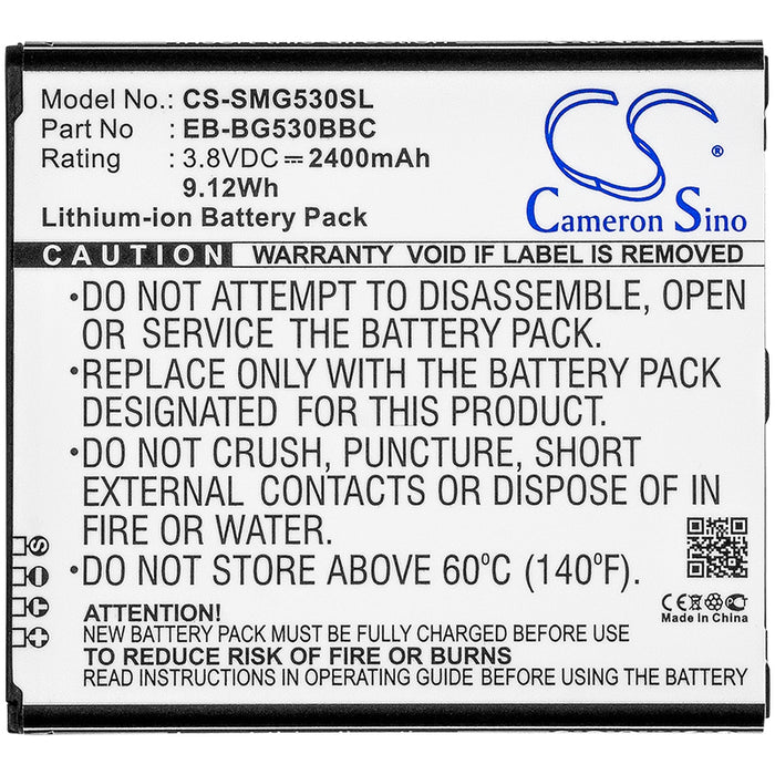 CS-SMG530SL : Battery for Samsung Galaxy Grand Prime, SM-G5308, SM-G5308W and others - Replaces Samsung EB-BG530BBC, EB-BG530BBE, EB-BG530CBB and others