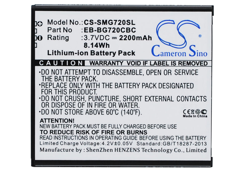 CS-SMG720SL : Battery for Samsung Galaxy Grand 3, Galaxy Grand 3 Duos, SM-G720AX and others - Replaces Samsung EB-BG720CBC, EB-BG720CBK