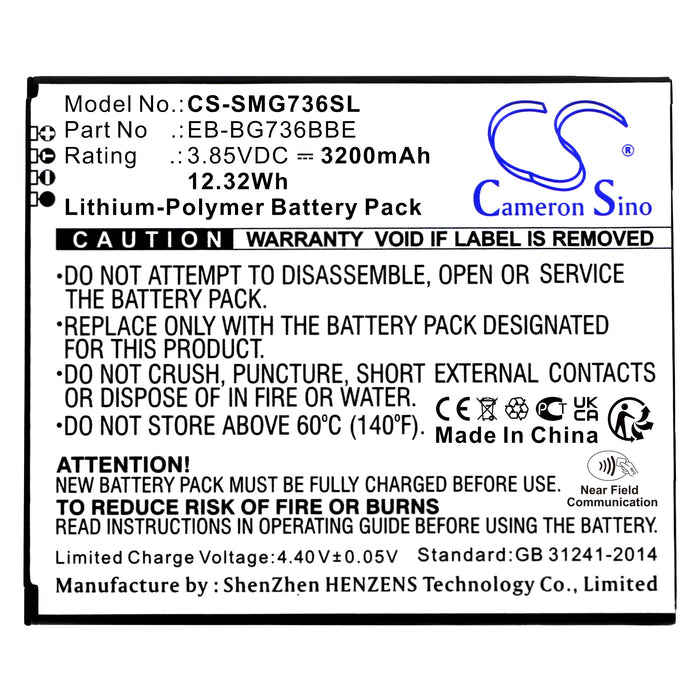 CS-SMG736SL : Battery for Samsung Galaxy Xcover 6 Pro, SM-G736U, SM-G736U1 and others - Replaces Samsung EB-BG736BBE