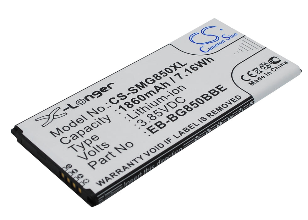 CS-SMG850XL : Battery for Samsung Galaxy Alpha, SM-G850, SM-G850F and others - Replaces Samsung EB-BG850BBE, EB-BG850BBC, EB-BG850BBU