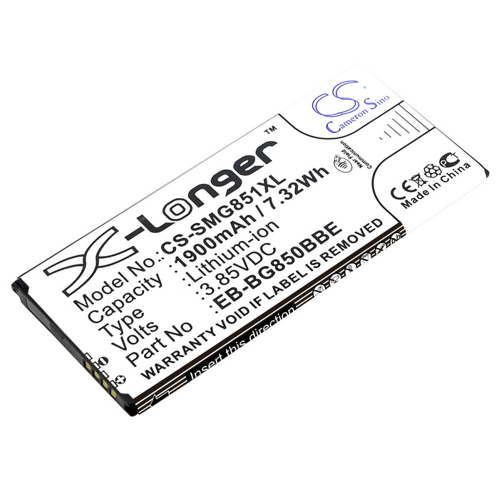 CS-SMG851XL : Battery for Samsung Galaxy Alpha, SM-G850, SM-G850F and others - Replaces Samsung EB-BG850BBE, EB-BG850BBC, EB-BG850BBU