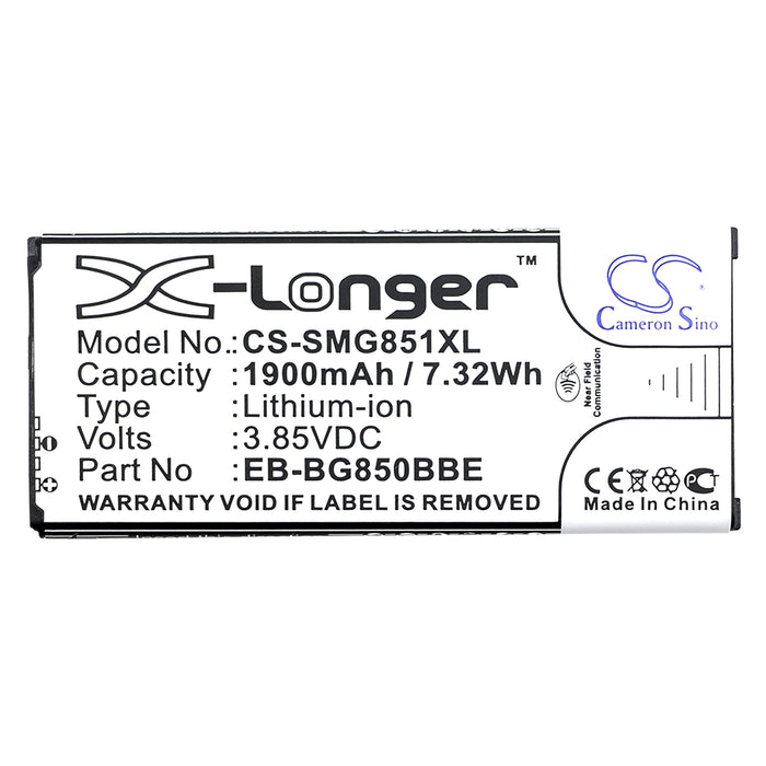 CS-SMG851XL : Battery for Samsung Galaxy Alpha, SM-G850, SM-G850F and others - Replaces Samsung EB-BG850BBE, EB-BG850BBC, EB-BG850BBU