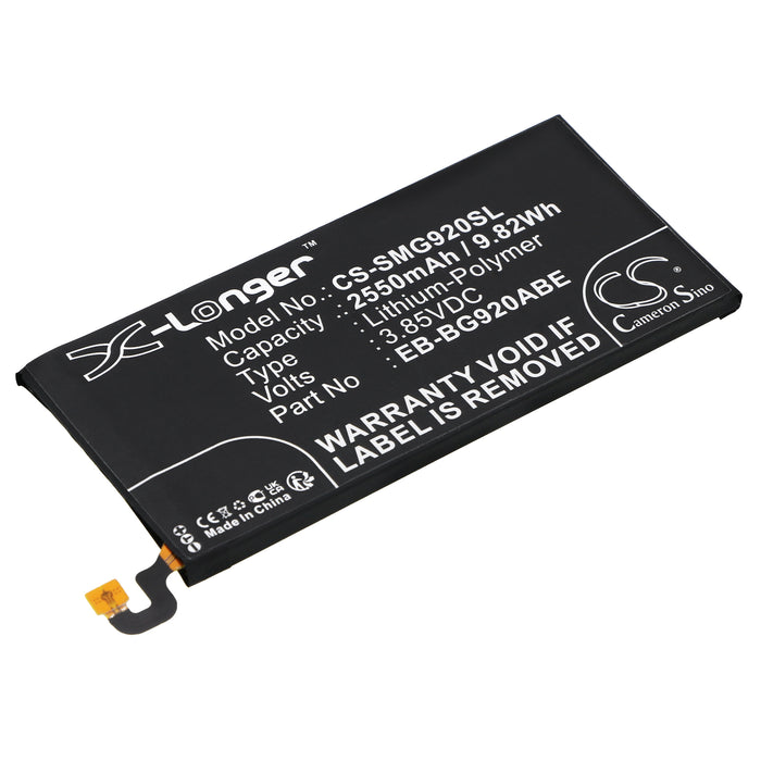 CS-SMG920SL : Battery for Samsung Galaxy S6, SM-G920F, SM-G920 and others - Replaces Samsung EB-BG920ABE, GH43-04413A, GH43-04413B