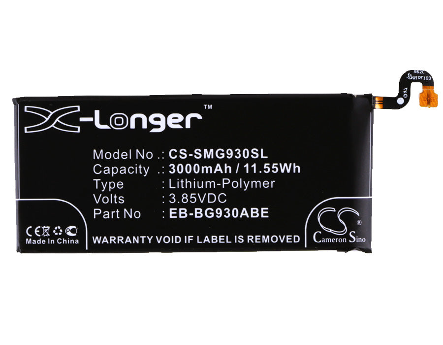 CS-SMG930SL : Battery for Samsung Galaxy S7, SM-G930A, SM-G930F and others - Replaces Samsung EB-BG930ABE, EB-BG930ABA, GH43-04574A and others