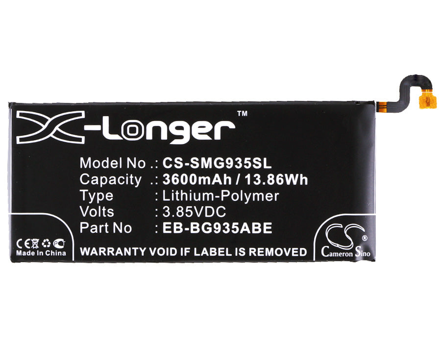 CS-SMG935SL : Battery for Samsung Galaxy S7 Edge, SM-G935A, SM-G935F and others - Replaces Samsung EB-BG935ABE, EB-BG935ABA, GH43-04575A and others