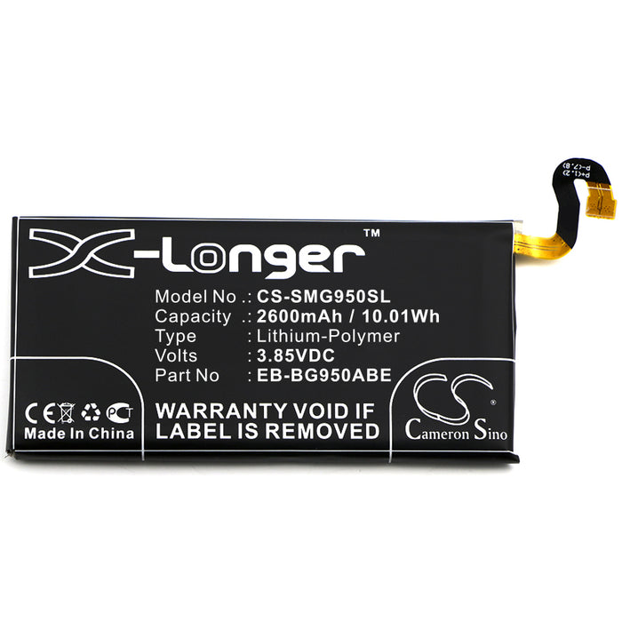 CS-SMG950SL : Battery for Samsung Galaxy S8, SM-G950U1, SM-G950F and others - Replaces Samsung EB-BG950ABE, GH43-04731A, EB-BG950ABA