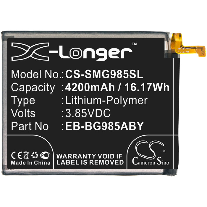 CS-SMG985SL : Battery for Samsung Galaxy S20 Plus, SM-G985F SM-G986B, SM-G986DS and others - Replaces Samsung EB-BG985ABY