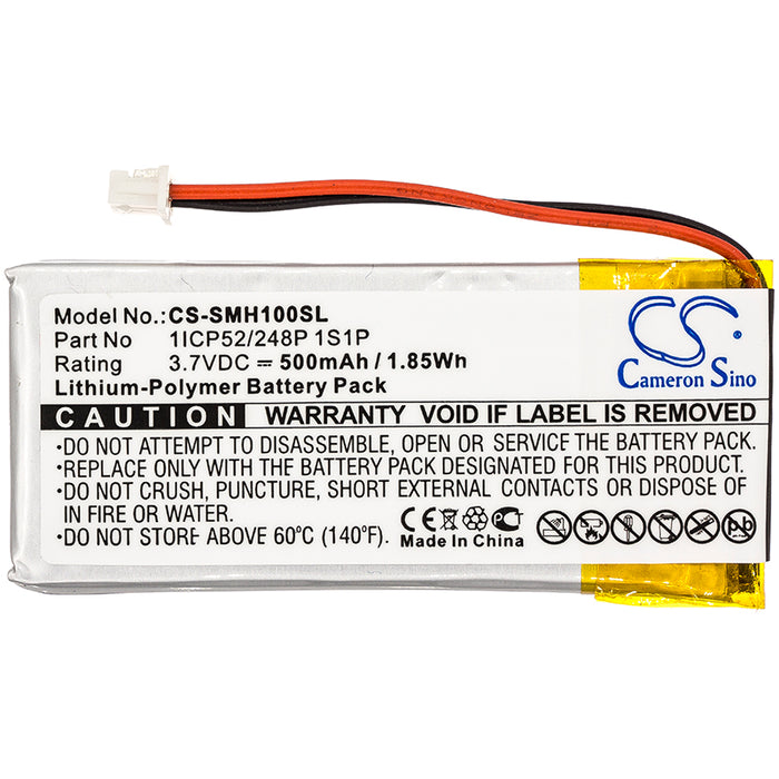 CS-SMH100SL : Battery for Sena SMH-10 Lifespan, SMH-10 - Replaces Sena 1ICP52/248P 1S1P