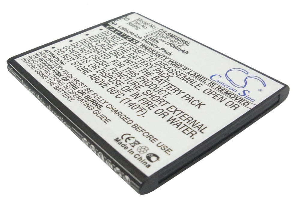 CS-SMI405SL : Battery for Verizon SCHI405LKV, BBM65TK, SCH-i405U and others - Replaces Verizon EB505165YZ, EB505165YZBSTD, EB505165YZBS