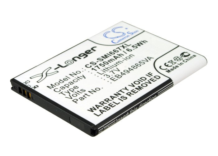 CS-SMI667XL : Battery for Samsung SGH-I667, Focus 2 - Replaces Samsung EB494865VA