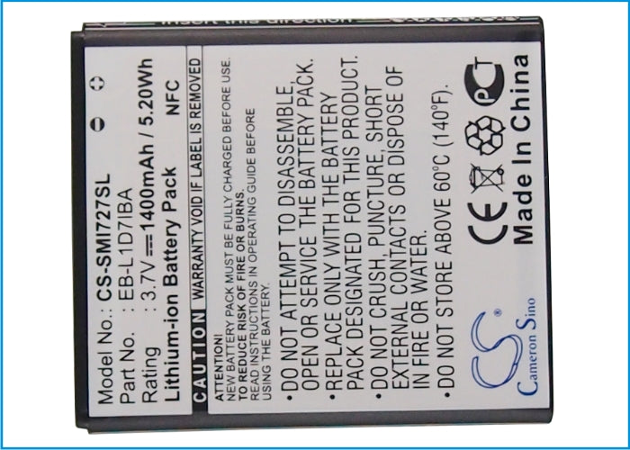 CS-SMI727SL : Battery for T-Mobile Galaxy S II, SGH-T989, Galaxy S II 4G - Replaces T-Mobile EB-L1D7IBA