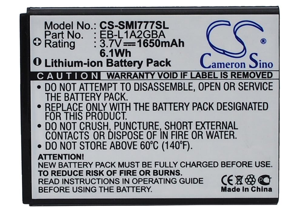 CS-SMI777SL : Battery for Samsung Galaxy Attain 4G, Attain, SGH-I777 and others - Replaces Samsung EB-L1A2GB, EB-L1A2GBA, EB-L1A2GBA/BST