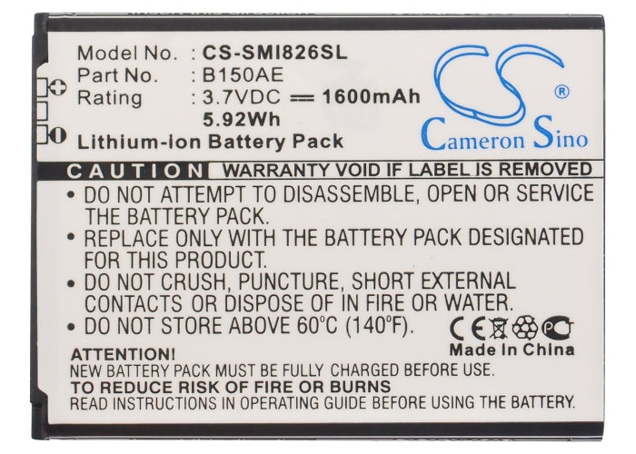 CS-SMI826SL : Battery for Samsung GT-I8260, GT-I8262, Galaxy Core and others - Replaces Samsung B150AE, B150AC, B185BE and others