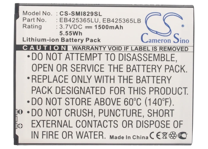 CS-SMI829SL : Battery for Samsung GT-I8262D, Galaxy Duos, Galaxy Style Duos and others - Replaces Samsung EB425365LU, EB425365LB