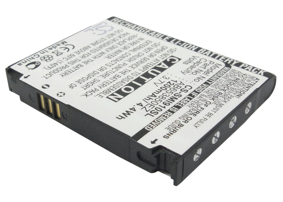 CS-SMI910SL : Battery for Verizon Omnia i910 - Replaces Samsung AB653850EZBSTD, AB653850EZ, AB663450EZ and others