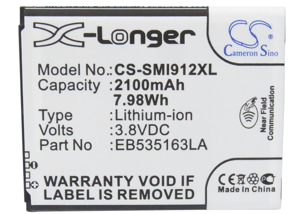 CS-SMI912XL : Battery for Samsung GT-i9080, GT-i9082, Galaxy Grand and others - Replaces Samsung EB535163LU, EB535163LA