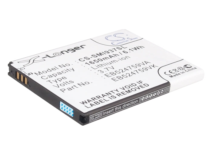 CS-SMI937SL : Battery for Samsung Focus S, GT-B9062, Rugby Smart and others - Replaces SAMSUNG EB524759VA, EB524759VK, EB524759VU and others