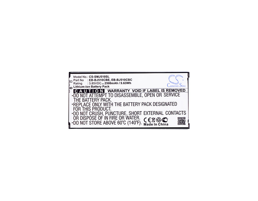 CS-SMJ510SL : Battery for Samsung SM-J5108, SM-J5109, Galaxy J5 6 Duos and others - Replaces Samsung EB-BJ510CBC, EB-BJ510CBE, GH43-04601A and others