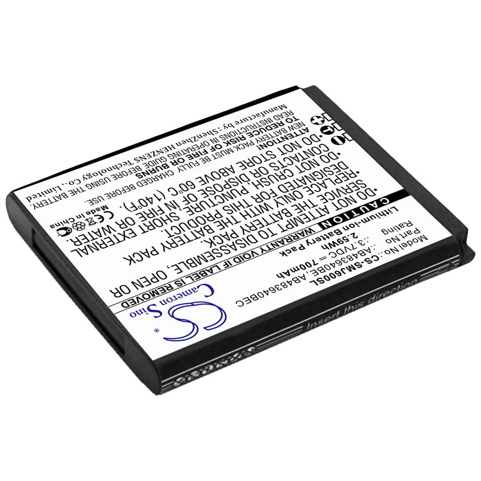 CS-SMJ600SL : Battery for Samsung SGH-J600, SGH-J610, SGH-J608 and others - Replaces Samsung AB483640BE, AB483640BEC, BST3108BC and others