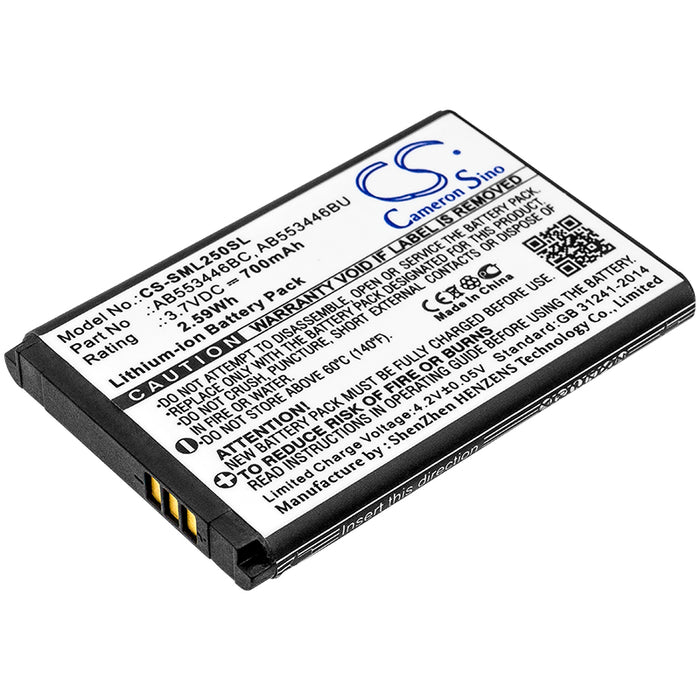 CS-SML250SL : Battery for Samsung SGH-L258, SGH-L250, SGH-CC03 and others - Replaces Samsung AB553446BC, AB553446BU