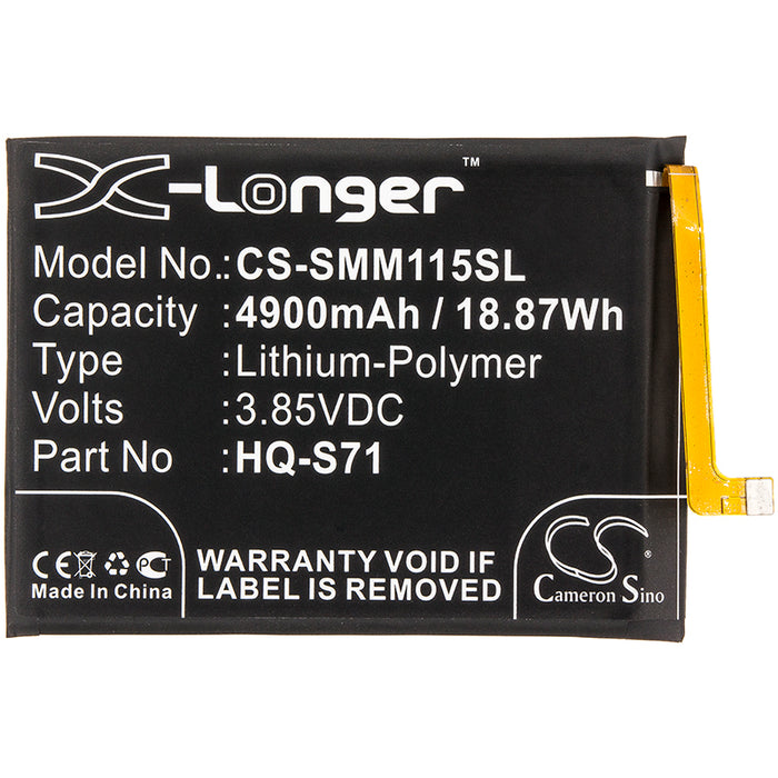 CS-SMM115SL : Battery for Samsung Galaxy M11, Galaxy M11 2020, M-M115F/DS and others - Replaces Samsung HQ-S71, GH81-18734A