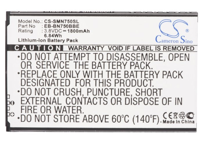 CS-SMN750SL : Battery for Samsung Galaxy Note 3 Neo, Galaxy Note 3 Mini, SM-N7505 and others - Replaces Samsung EB-BN750BBE, EB-BN750BBC