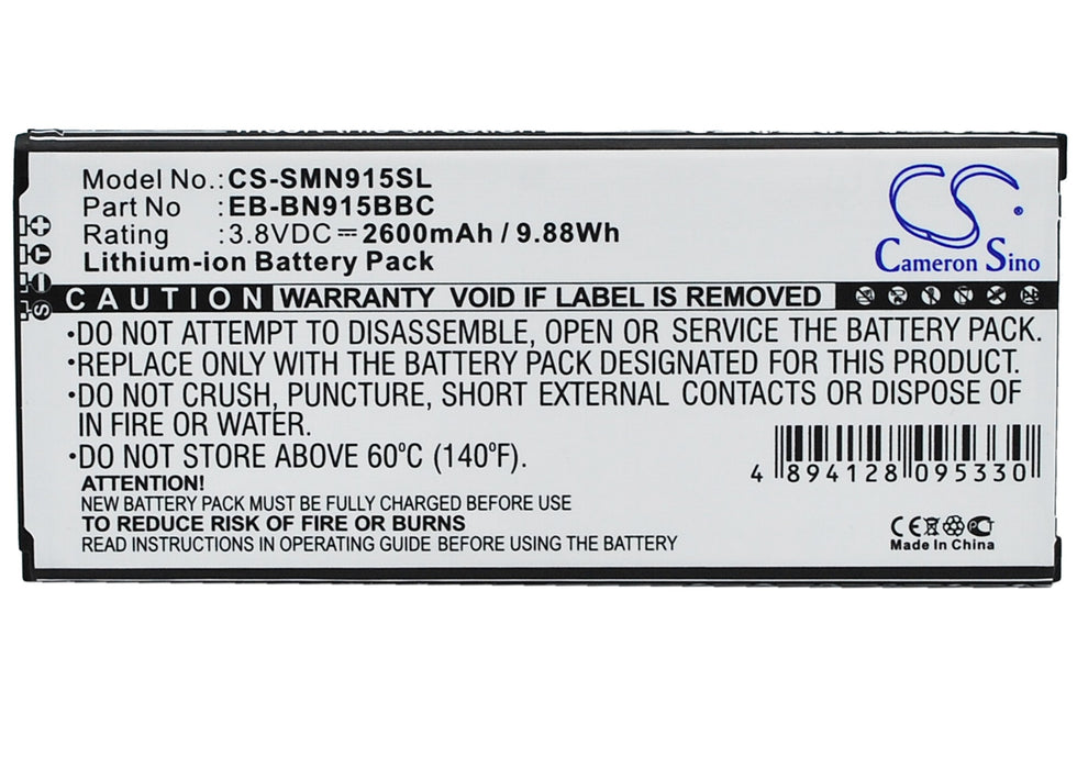 CS-SMN915SL : Battery for Samsung Galaxy Note Edge, SM-N915, SM-N915A and others - Replaces Samsung EB-BN915BBC, EB-BN915BBK, EB-BN915BBE