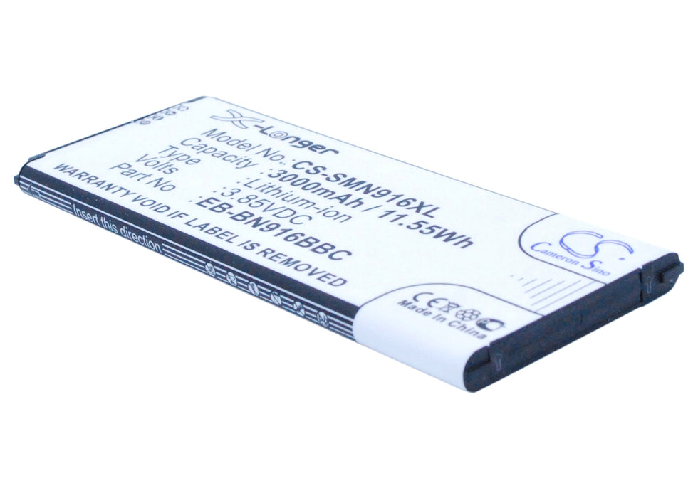 CS-SMN916XL : Battery for Samsung Galaxy Note 4 ( China Mobile ), SM-N910F, SM-N9109W and others - Replaces Samsung EB-BN916BBC, EB-BN916BBE