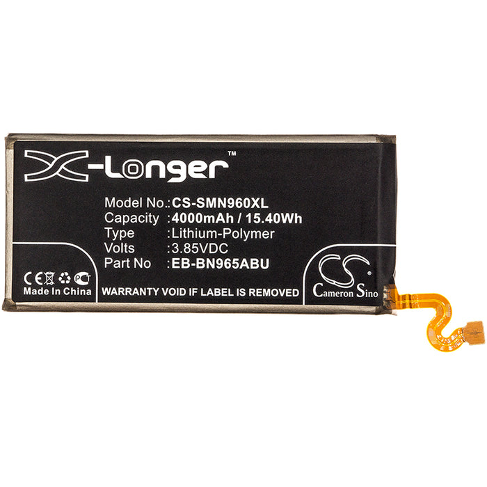 CS-SMN960XL : Battery for Samsung Galaxy Note 9, SM-N9600, SM-N960U and others - Replaces Samsung EB-BN965ABE, EB-BN965ABU