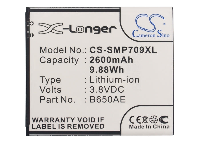 CS-SMP709XL : Battery for Samsung Galaxy Mega 5.8, Galaxy Mega Duos, GT-I9152 and others - Replaces Samsung B650AE, B650AC