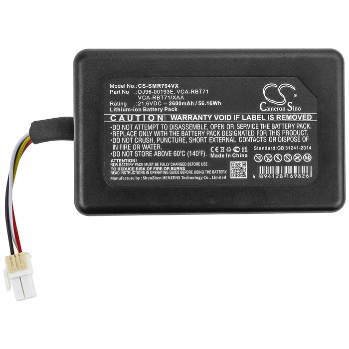 CS-SMR704VX : Battery for Samsung PowerBot R7040, R1AM7010UW / AA, VR1AM7010U5 / AA and others - Replaces Samsung DJ96-00193E, VCA-RBT71, VCA-RBT71/XAA